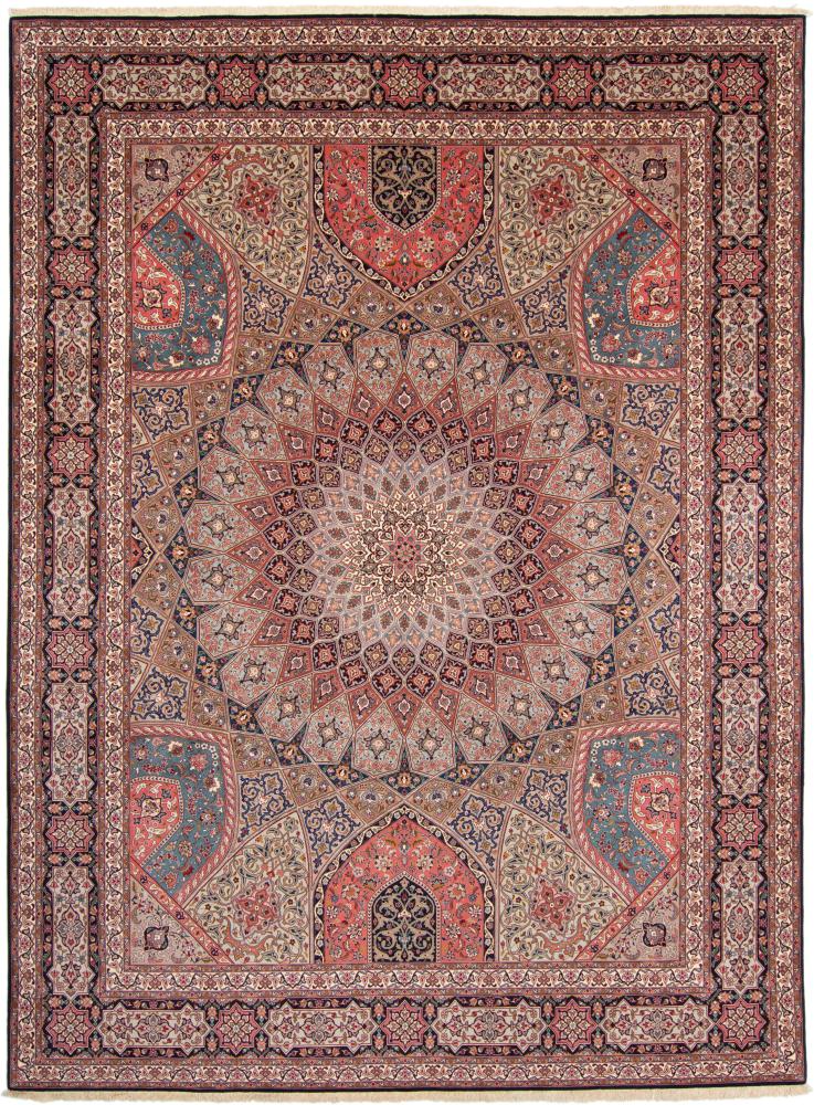 Persian Rug Tabriz 50Raj 13'3"x9'11" 13'3"x9'11", Persian Rug Knotted by hand