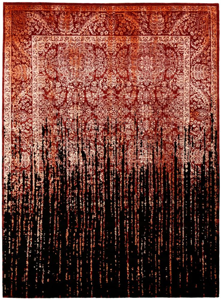 Indo rug Sadraa 11'2"x8'3" 11'2"x8'3", Persian Rug Knotted by hand