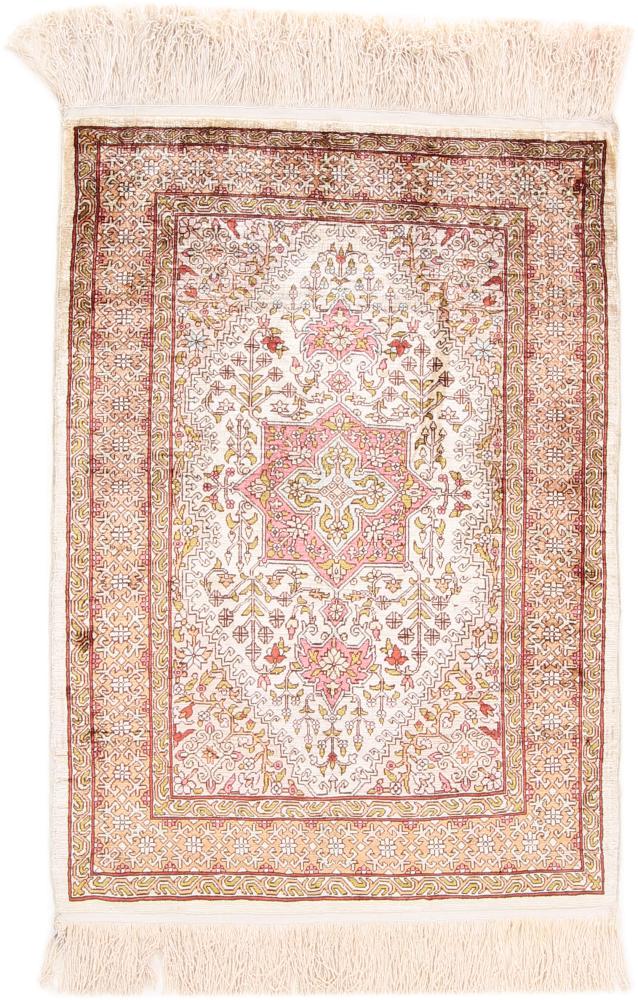  Hereke Silk 2'9"x2'0" 2'9"x2'0", Persian Rug Knotted by hand