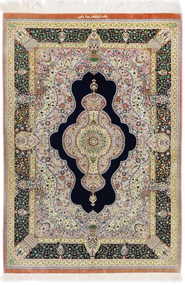 Persian Rug Qum Silk 145x98 145x98, Persian Rug Knotted by hand