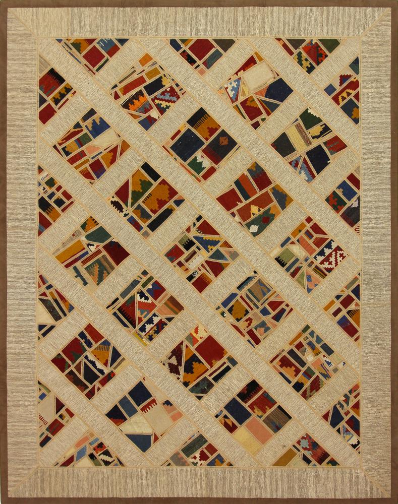 Tapis persan Kilim Patchwork 266x209 266x209, Tapis persan Tissé à la main