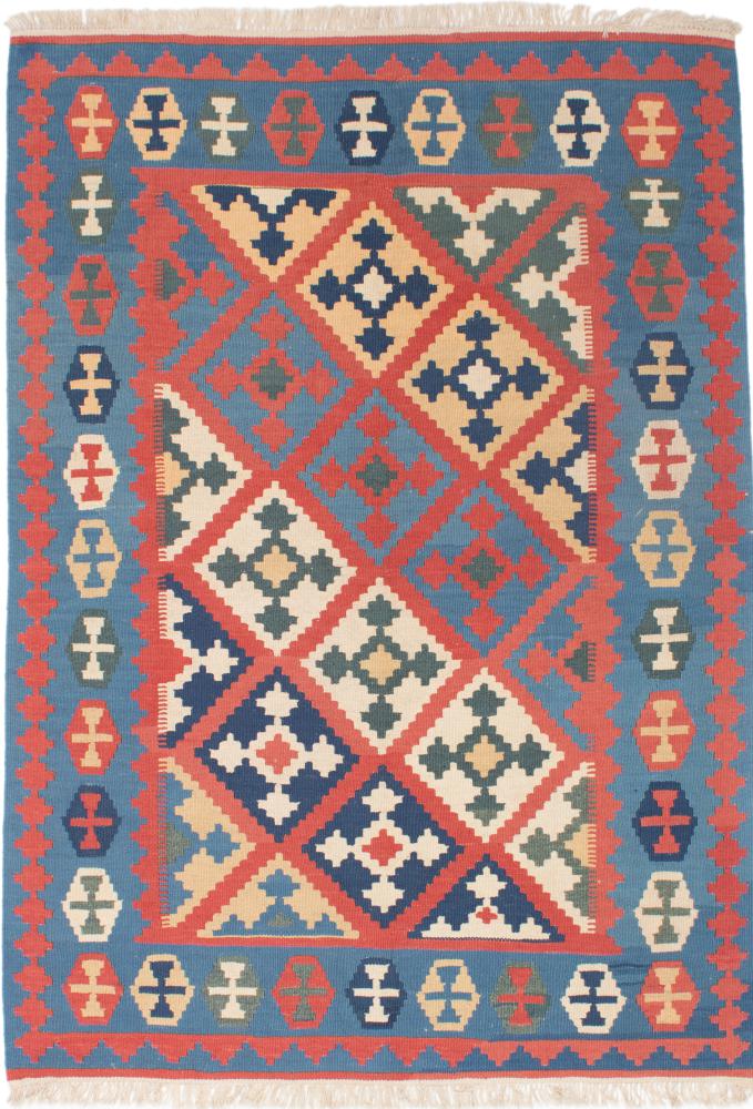Persian Rug Kilim Fars 5'8"x4'2" 5'8"x4'2", Persian Rug Woven by hand