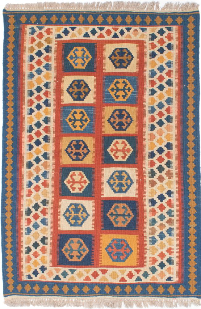 Persian Rug Kilim Fars 4'9"x3'3" 4'9"x3'3", Persian Rug Woven by hand