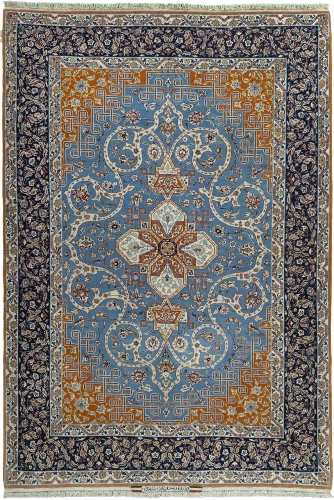 Persisk teppe Isfahan Silkerenning 7'3"x4'11" 7'3"x4'11", Persisk teppe Knyttet for hånd