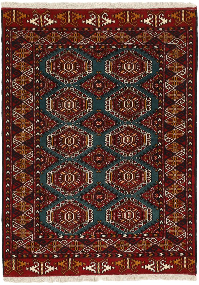 Persian Rug Turkaman 5'0"x3'7" 5'0"x3'7", Persian Rug Knotted by hand