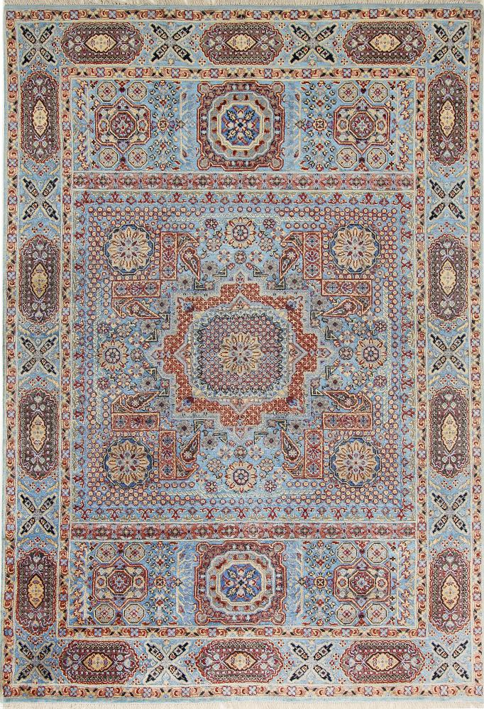 Indo rug Sadraa 8'0"x5'7" 8'0"x5'7", Persian Rug Knotted by hand