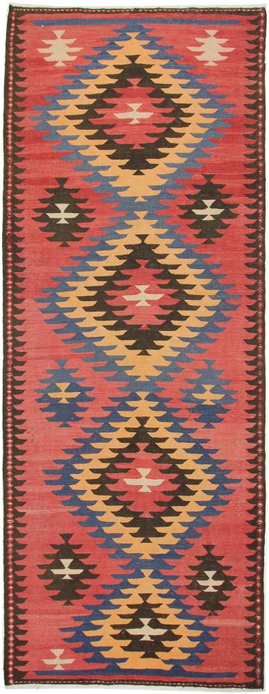 Tapis persan Kilim Fars Azerbaijan Antique 428x160 428x160, Tapis persan Tissé à la main