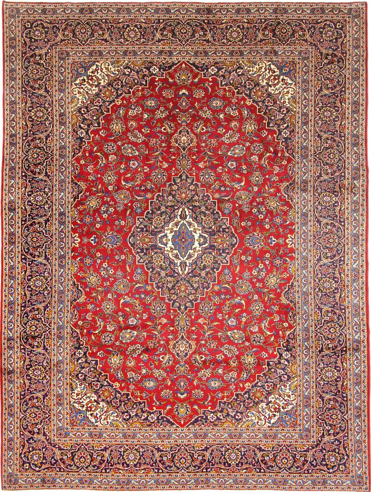 Persian Rug Keshan 12'9"x9'8" 12'9"x9'8", Persian Rug Knotted by hand