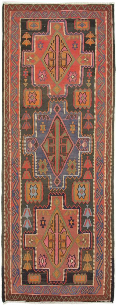Persisk matta Kilim Fars Azerbajdzjan Antik 381x140 381x140, Persisk matta handvävd 