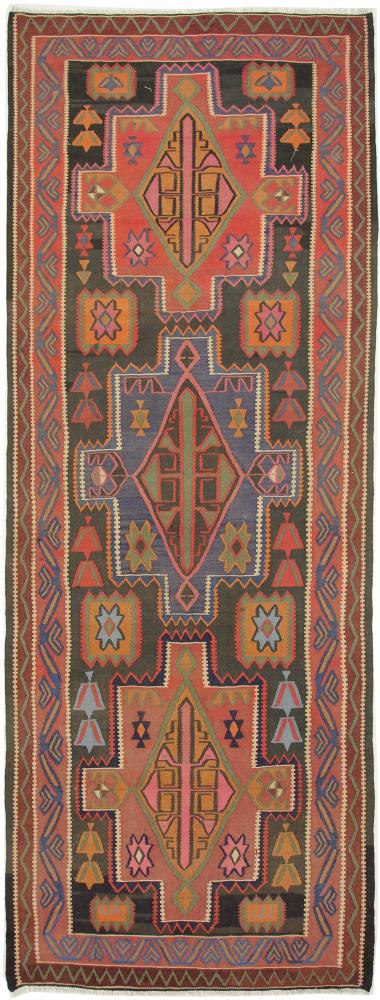 Alfombra persa Kilim Fars Azerbaijan Antiguo 381x140 381x140, Alfombra persa Tejido a mano