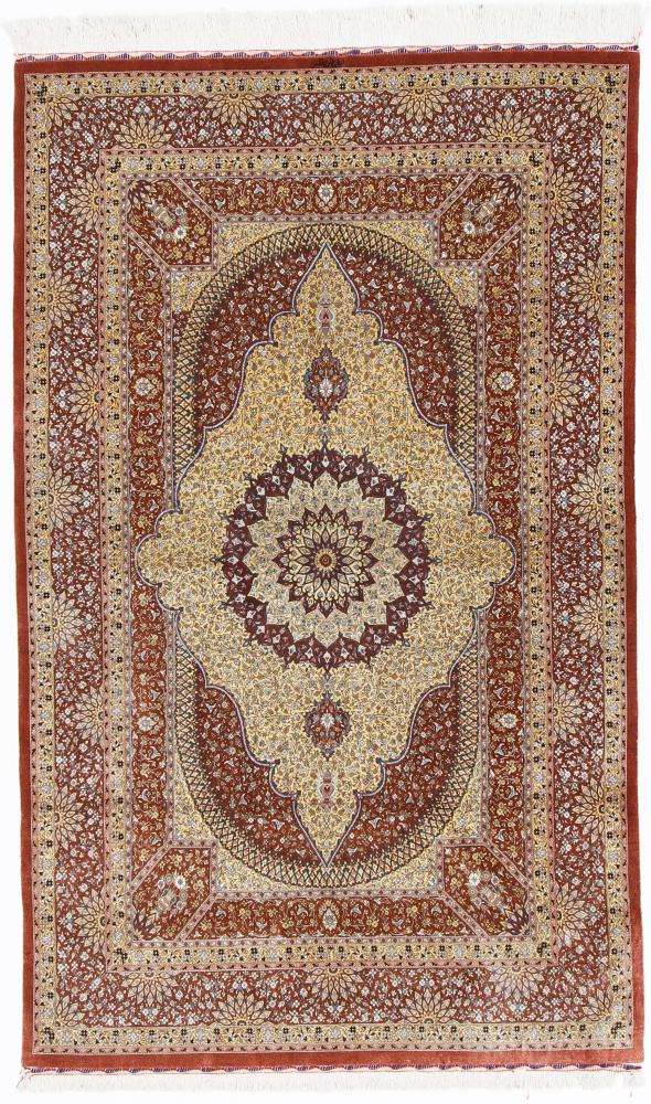 Persialainen matto Ghom Silkki 205x127 205x127, Persialainen matto Solmittu käsin