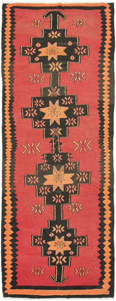 Perzisch tapijt Kilim Fars Azerbeidzjan Antiek 386x146 386x146, Perzisch tapijt Handgeweven