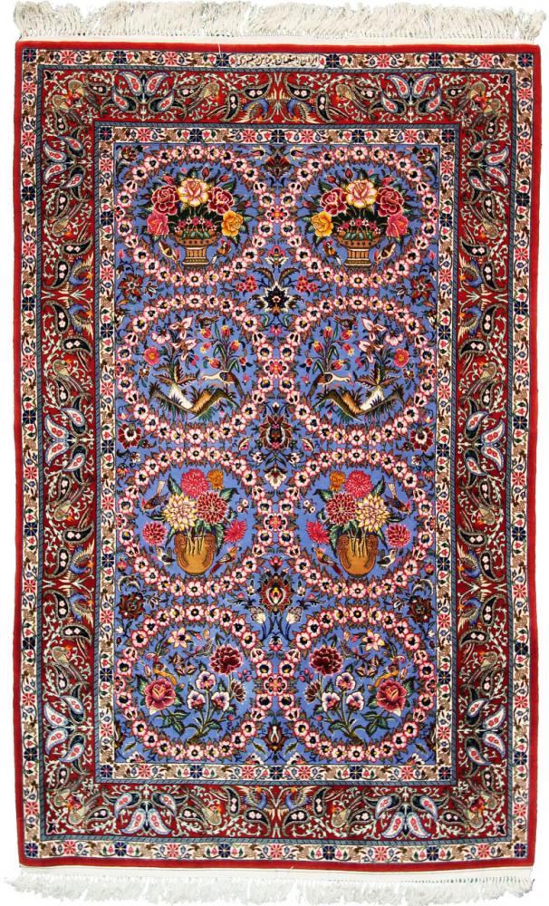 Tapis persan Ispahan Chaîne de Soie 5'10"x3'9" 5'10"x3'9", Tapis persan Noué à la main