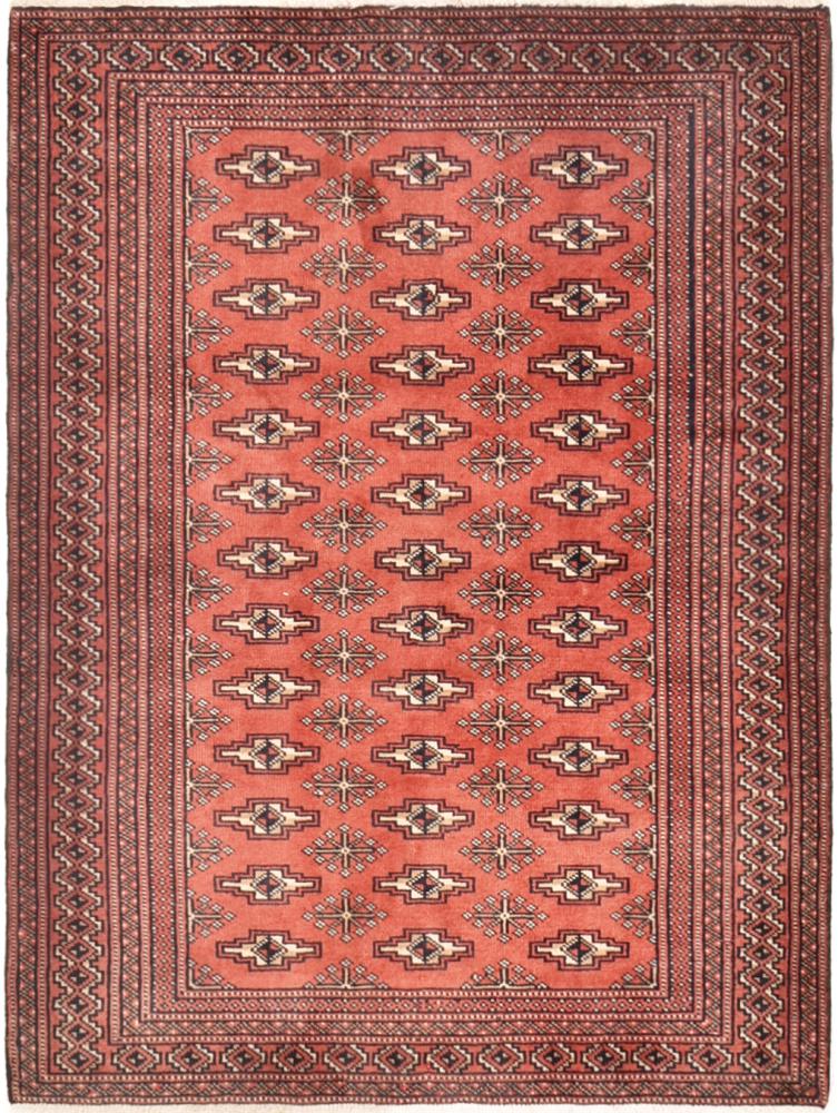 Persian Rug Turkaman 4'4"x3'3" 4'4"x3'3", Persian Rug Knotted by hand