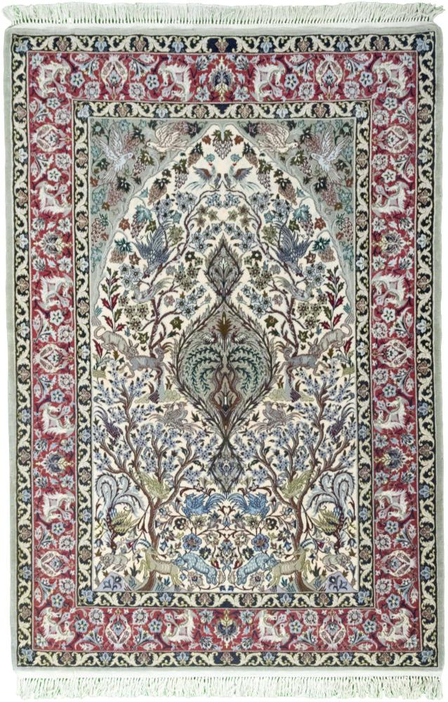 Tappeto persiano Isfahan Ordito in Seta 165x112 165x112, Tappeto persiano Annodato a mano