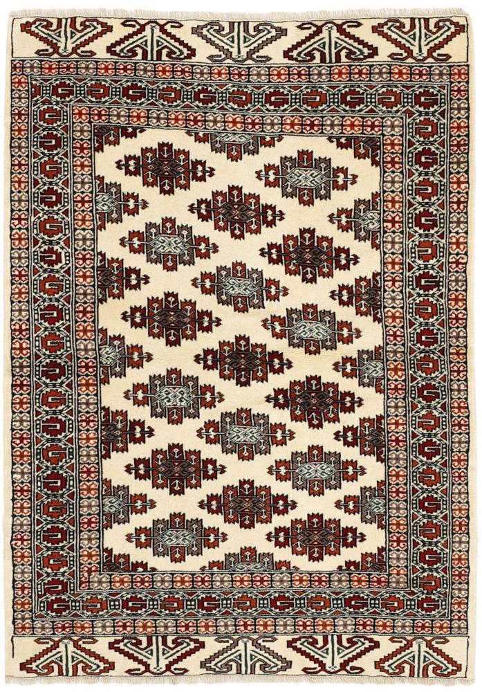 Persian Rug Turkaman 4'11"x3'6" 4'11"x3'6", Persian Rug Knotted by hand