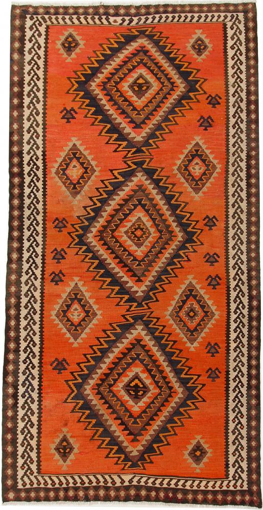 Persisk tæppe Kelim Fars Azerbaijan Antikke 260x149 260x149, Persisk tæppe Håndvævet