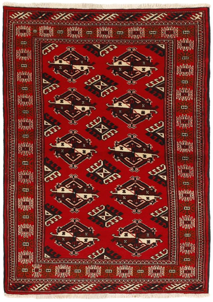 Persian Rug Turkaman 4'8"x3'2" 4'8"x3'2", Persian Rug Knotted by hand
