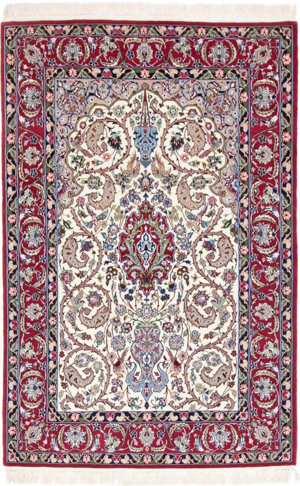 Persian Rug Isfahan Silk Warp 5'5"x3'7" 5'5"x3'7", Persian Rug Knotted by hand