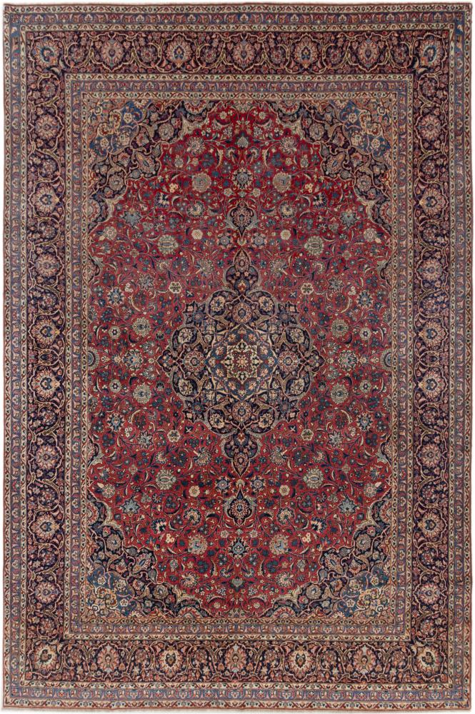 Persian Rug Keshan Antique 13'3"x8'8" 13'3"x8'8", Persian Rug Knotted by hand