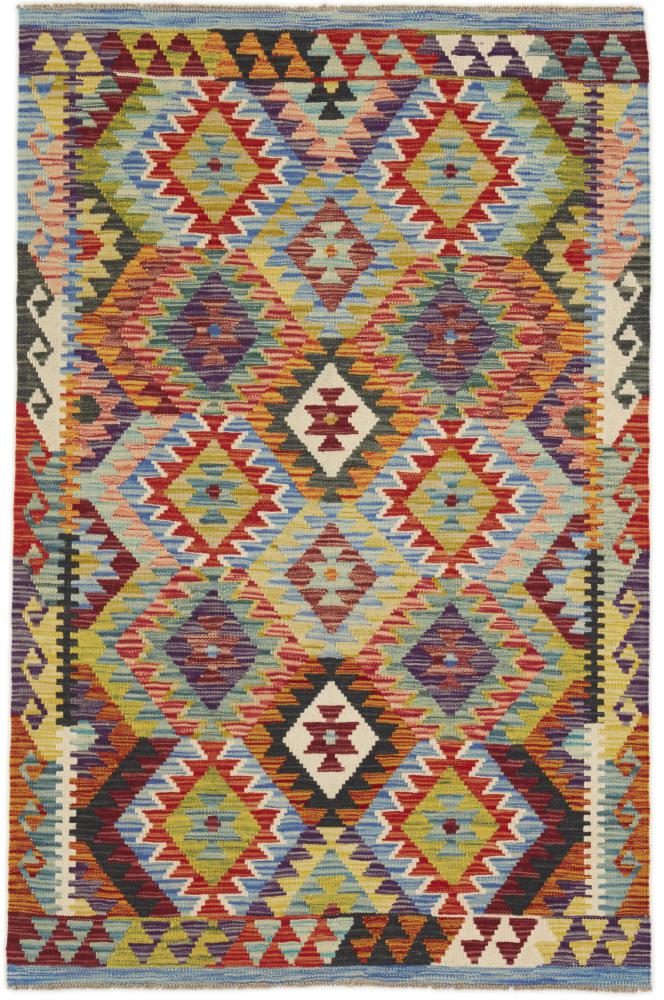 Afghan rug Kilim Afghan 5'1"x3'3" 5'1"x3'3", Persian Rug Woven by hand