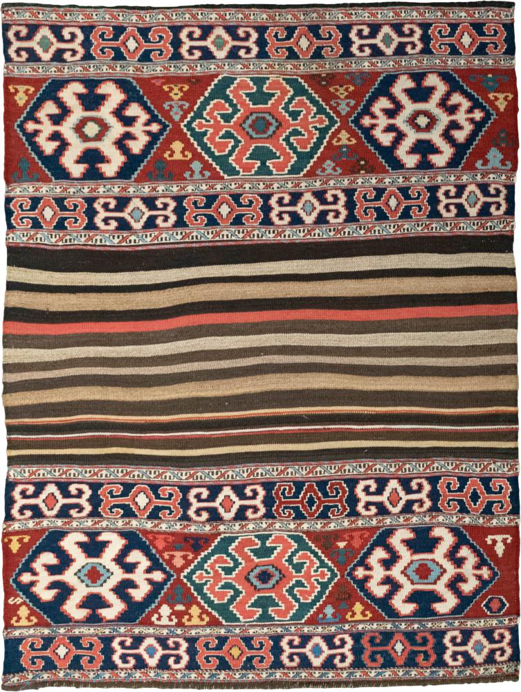 Persisk teppe Kelim Fars Ghashghai Antikke 138x103 138x103, Persisk teppe Handwoven 