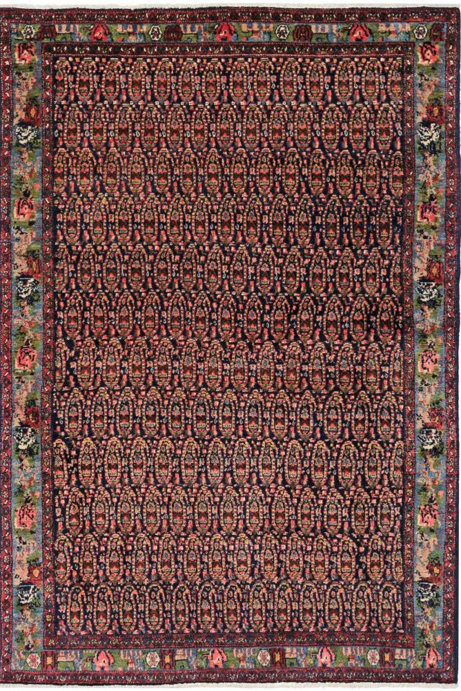 Tapis persan Senneh 6'2"x4'5" 6'2"x4'5", Tapis persan Noué à la main