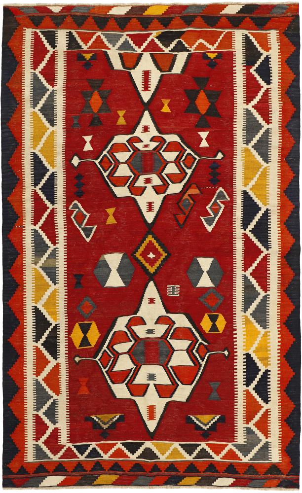 Persian Rug Kilim Fars Heritage 8'0"x4'9" 8'0"x4'9", Persian Rug Woven by hand