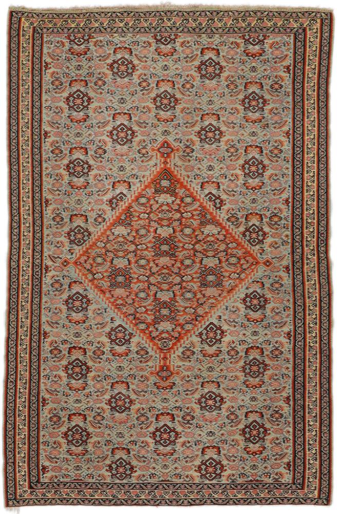 Persian Rug Kilim Fars Senneh Antique 6'4"x4'2" 6'4"x4'2", Persian Rug Knotted by hand