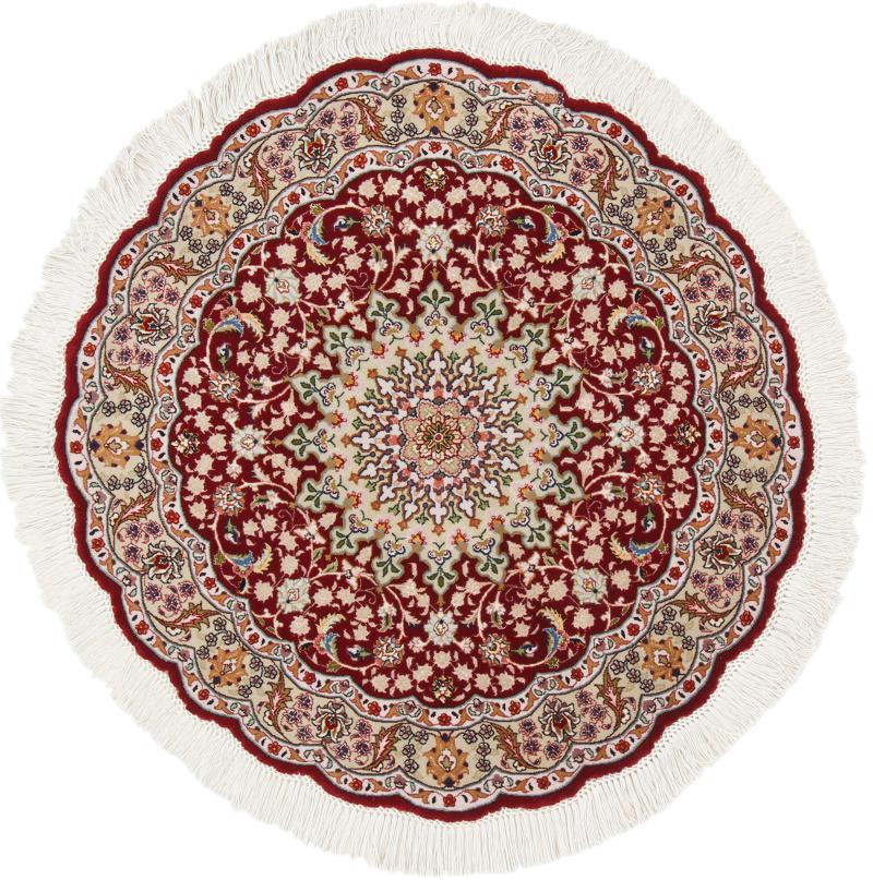 Tapis persan Tabriz 50Raj 3'3"x3'3" 3'3"x3'3", Tapis persan Noué à la main