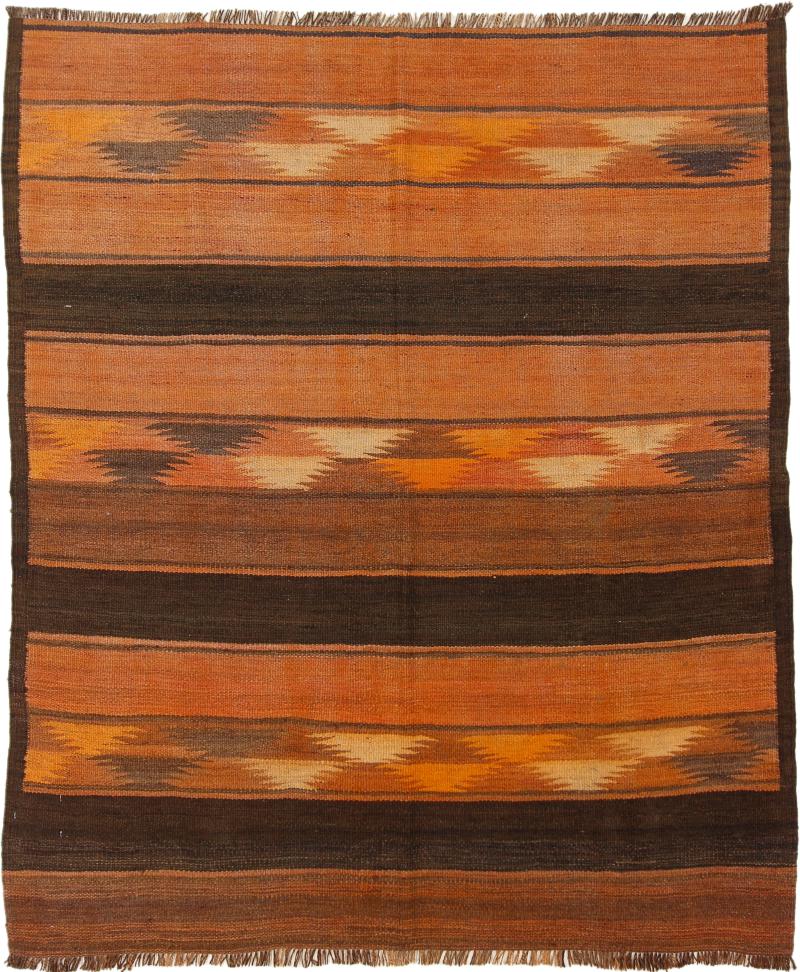 Afghan rug Kilim Afghan Antique 5'2"x4'6" 5'2"x4'6", Persian Rug Woven by hand