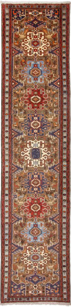 Persian Rug Ghashghai Taleghan 13'1"x3'1" 13'1"x3'1", Persian Rug Knotted by hand