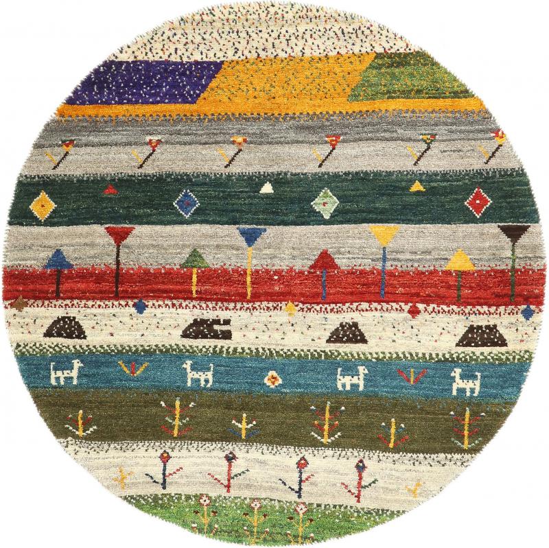 Tapis persan Persan Gabbeh Loribaft Nature 3'1"x3'1" 3'1"x3'1", Tapis persan Noué à la main