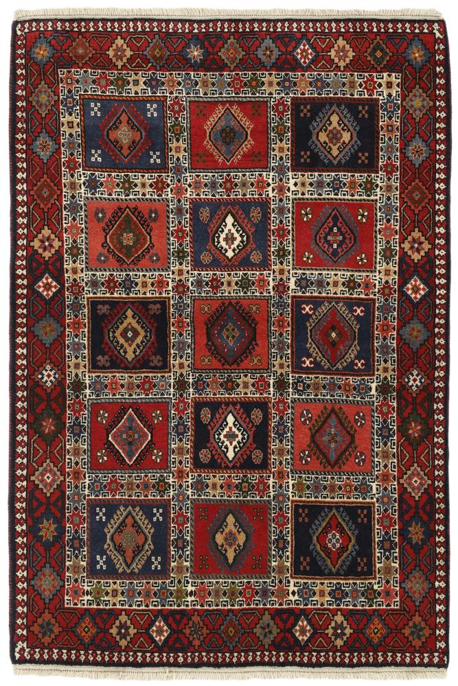 Persian Rug Yalameh 5'0"x3'5" 5'0"x3'5", Persian Rug Knotted by hand