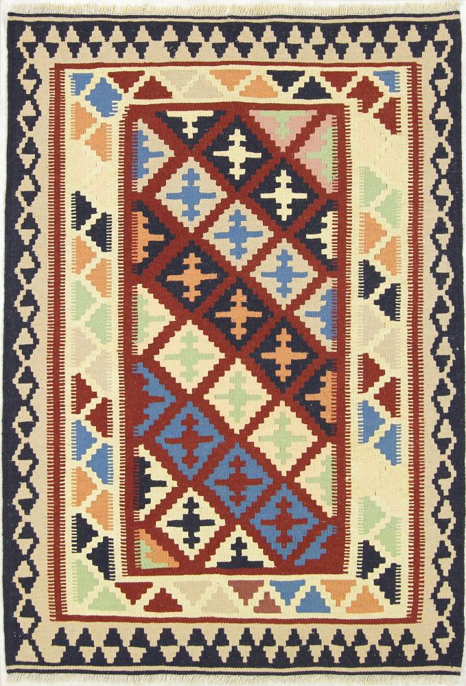Persian Rug Kilim Fars 4'9"x3'5" 4'9"x3'5", Persian Rug Woven by hand