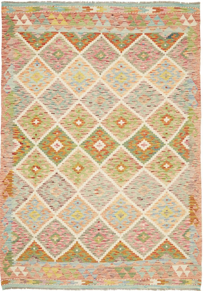 Afghan rug Kilim Afghan 7'1"x4'11" 7'1"x4'11", Persian Rug Woven by hand