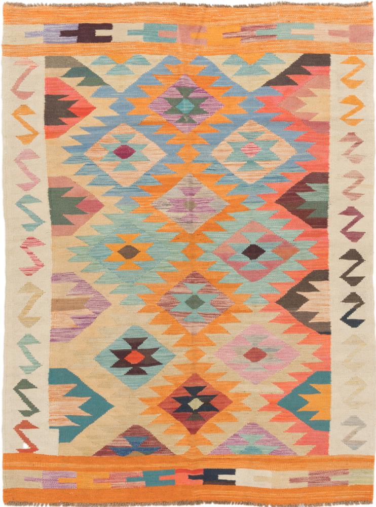 Afghan rug Kilim Afghan 6'6"x4'9" 6'6"x4'9", Persian Rug Woven by hand