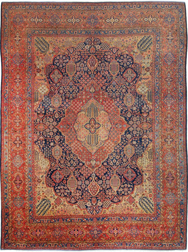 Perzisch tapijt Keshan Antiek 13'9"x10'2" 13'9"x10'2", Perzisch tapijt Handgeknoopte