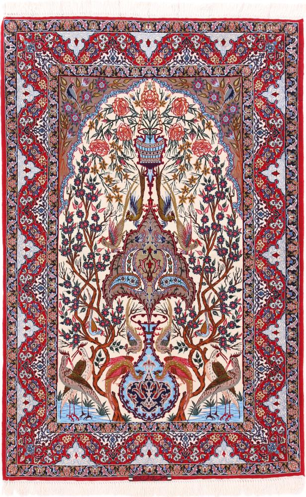 Tappeto persiano Isfahan Ordito in Seta 168x113 168x113, Tappeto persiano Annodato a mano