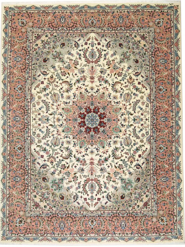 Persian Rug Tabriz 50Raj 12'7"x9'6" 12'7"x9'6", Persian Rug Knotted by hand