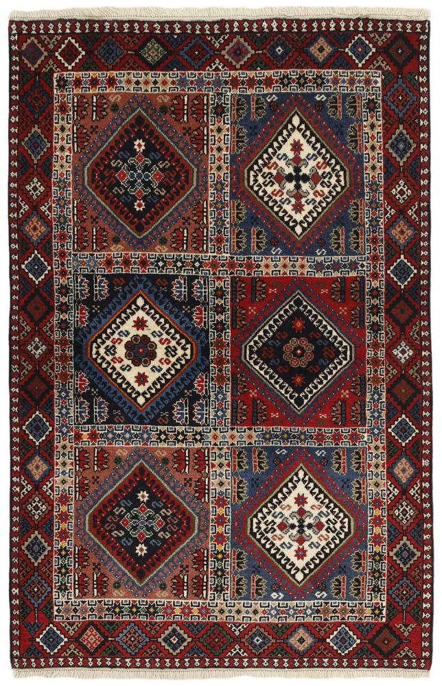 Perzisch tapijt Yalameh 5'0"x3'4" 5'0"x3'4", Perzisch tapijt Handgeknoopte