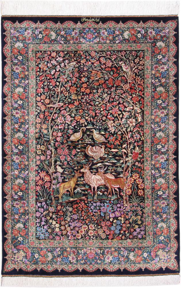 Persian Rug Qum Silk Signed 147x101 147x101, Persian Rug Knotted by hand