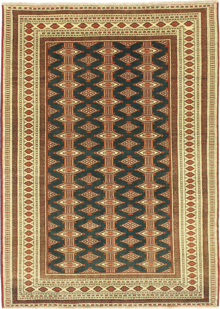 Persisk matta Turkaman Gammal Silkesvarp 6'2"x4'6" 6'2"x4'6", Persisk matta Knuten för hand