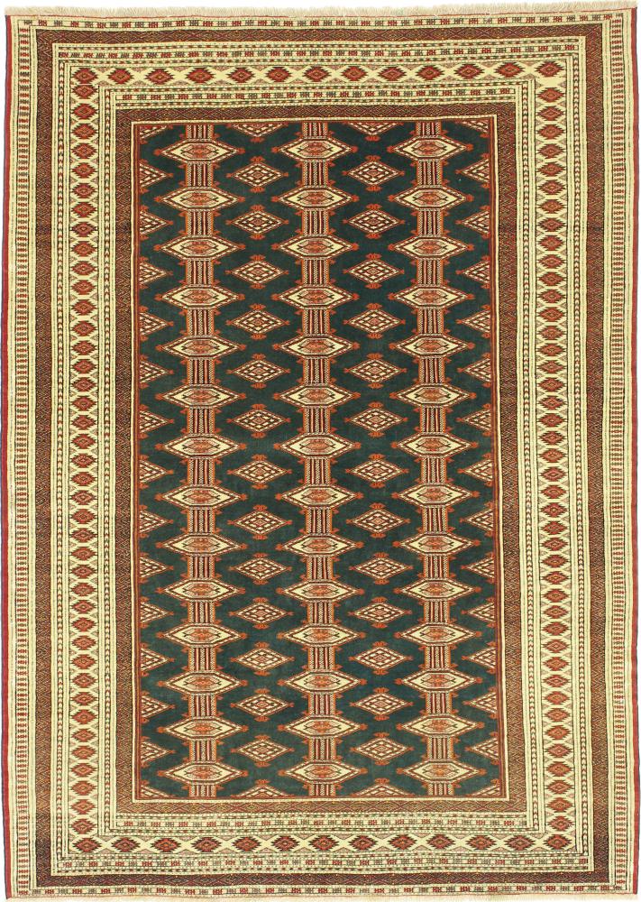 Tapis persan Turkaman Ancien Chaîne de Soie 188x136 188x136, Tapis persan Noué à la main