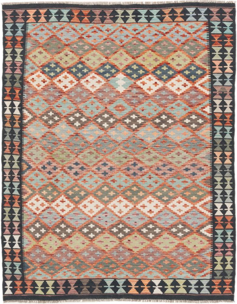 Afghan rug Kilim Afghan 6'4"x5'1" 6'4"x5'1", Persian Rug Woven by hand