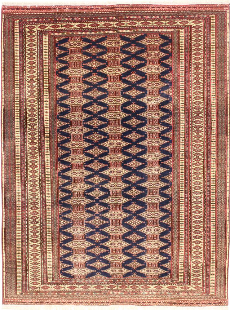  ペルシャ絨毯 トルクメン オールド 絹の縦糸 6'3"x4'9" 6'3"x4'9",  ペルシャ絨毯 手織り