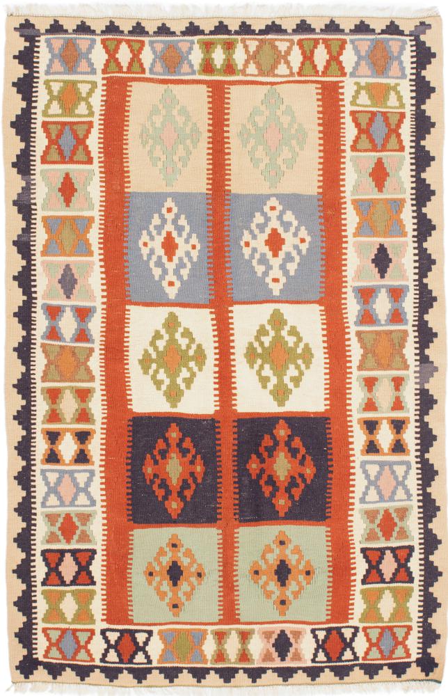 Persian Rug Kilim Fars 5'0"x3'3" 5'0"x3'3", Persian Rug Woven by hand