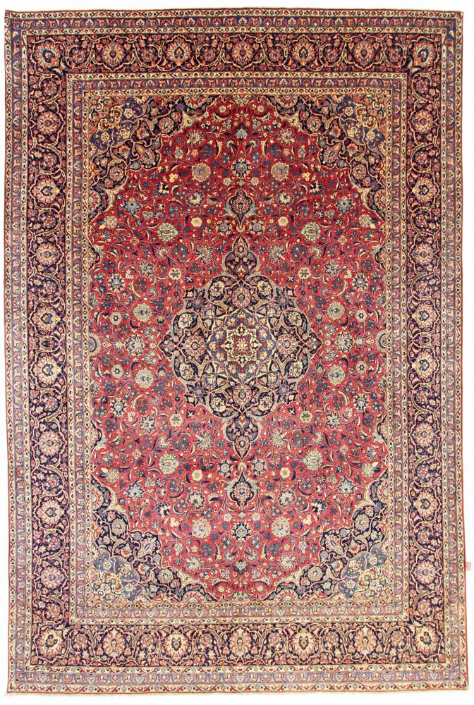 Persian Rug Keshan Old 13'2"x8'8" 13'2"x8'8", Persian Rug Knotted by hand