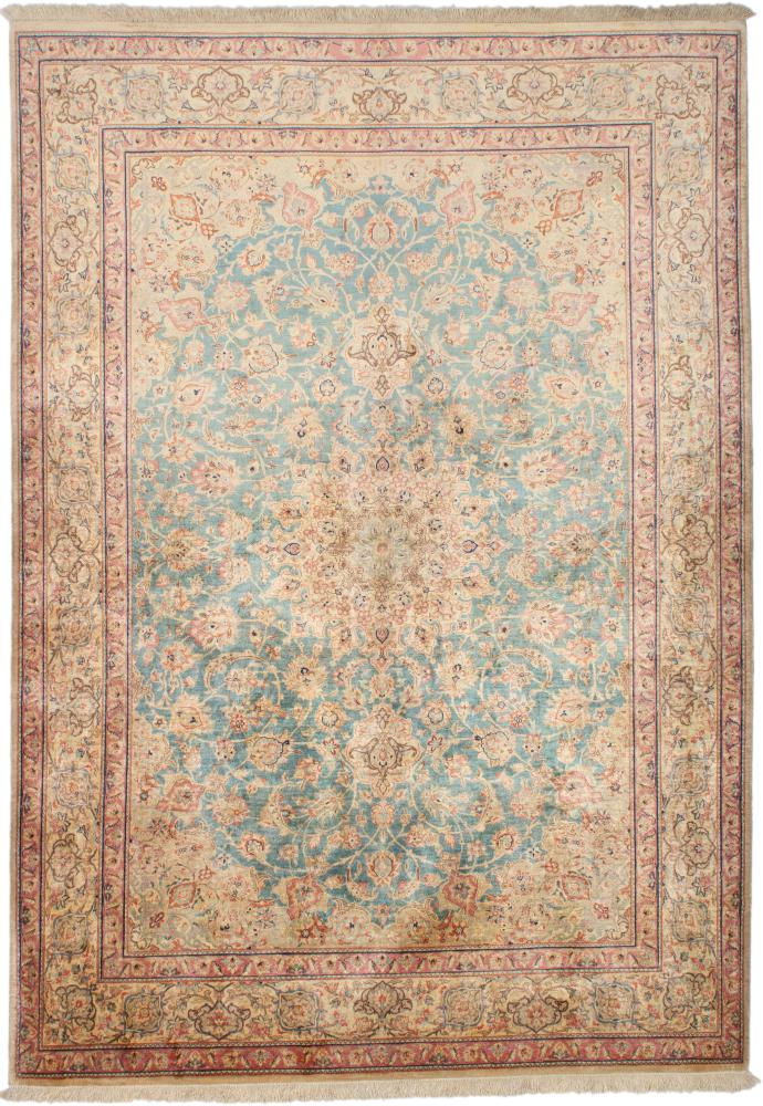 Persialainen matto Ghom Silkki 201x137 201x137, Persialainen matto Solmittu käsin