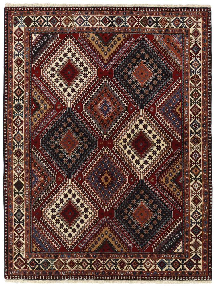 Persian Rug Yalameh 6'6"x5'1" 6'6"x5'1", Persian Rug Knotted by hand
